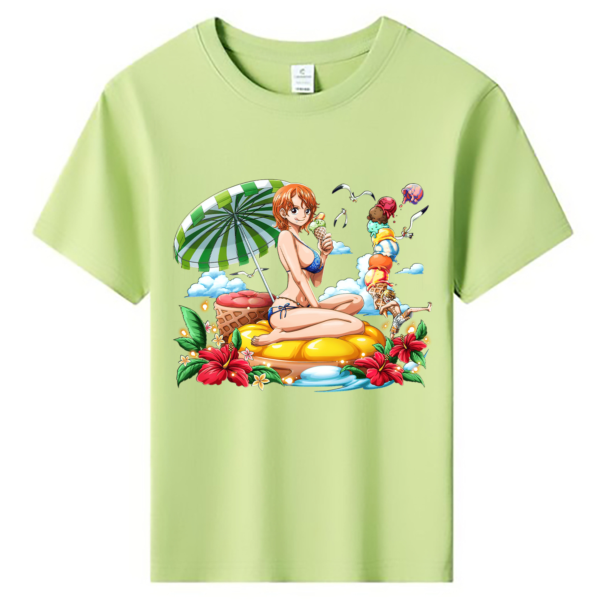 （画像用） ワンピース ナミ ONE PIECE Nami 綿100％キッズTシャツ（フロントプリント）